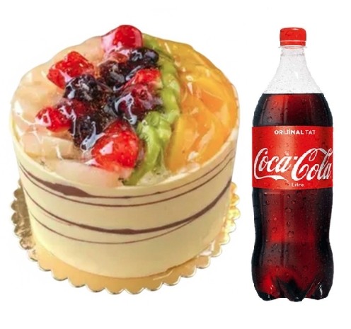 4 ile 6 kişilik karışık mevsim meyveli yaş pasta 1 lt cola online siparişe özel indirimli fiyat. pasta